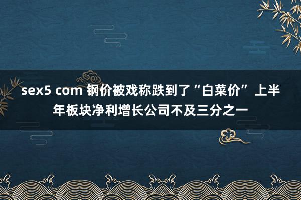 sex5 com 钢价被戏称跌到了“白菜价” 上半年板块净利增长公司不及三分之一