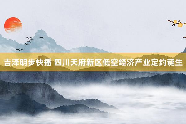 吉泽明步快播 四川天府新区低空经济产业定约诞生